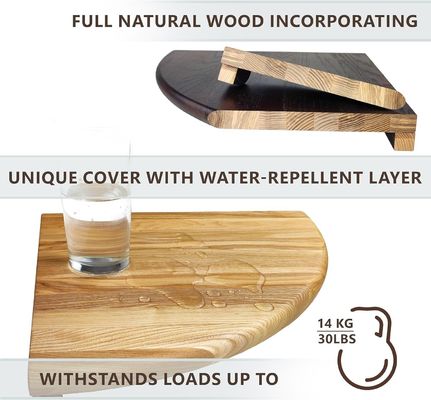 Wall Mounted Wood Corner Shelf for TV Accessories and Small Plant Photo Frame Storage