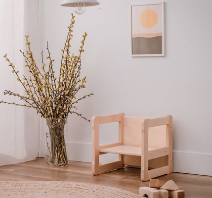 Customized Logo Space Saving Function 202406 Montessori Wooden Multi-functional Chair