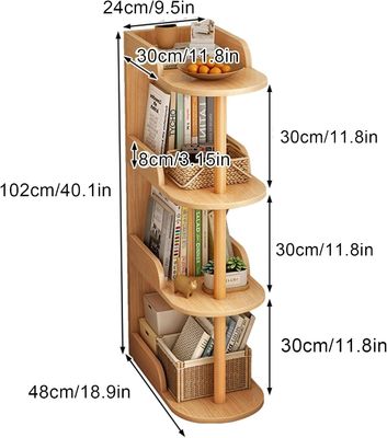 Home Office Free-Standing Wooden Bookshelf Wall Corner Bookcase Custom Design Organizer