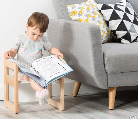 Customized Logo Space Saving Function 202406 Montessori Wooden Multi-functional Chair