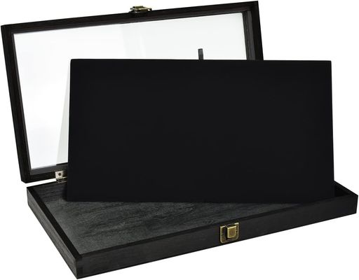 Custom Size Logo Color Wooden Jewelry Display Storage Box with Lid Made of Solid Wood