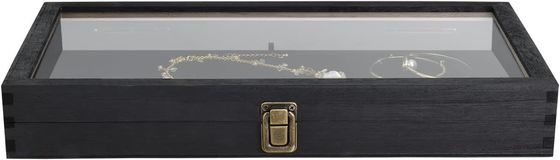 Custom Size Logo Color Wooden Jewelry Display Storage Box with Lid Made of Solid Wood