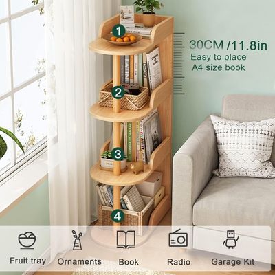 Home Office Free-Standing Wooden Bookshelf Wall Corner Bookcase Custom Design Organizer