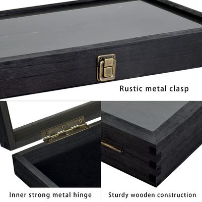 Custom Size Logo Color Wooden Jewelry Display Storage Box with Lid Made of Solid Wood
