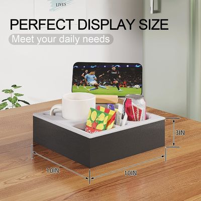 Waterproof Anti-Spill Wooden Couch Cup Holder Tray for Bed Sofa Organizer Handmade