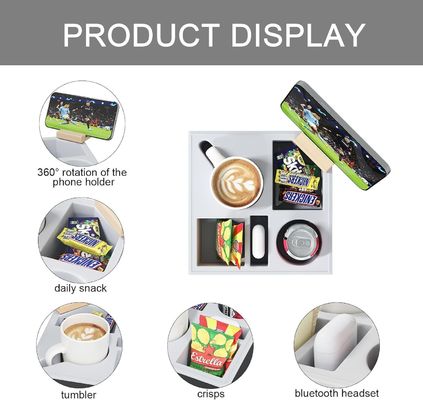 Waterproof Anti-Spill Wooden Couch Cup Holder Tray for Bed Sofa Organizer Handmade