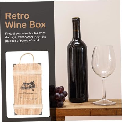 Handmade Pine Wood Wine Box With Lid For Custom Size Decorative Empty Containers
