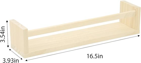 Solid Wood Style Floating Book Shelves for Wall Storage and Kids Room Organizer