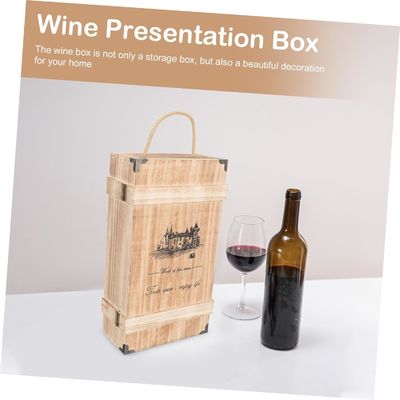 Handmade Pine Wood Wine Box With Lid For Custom Size Decorative Empty Containers