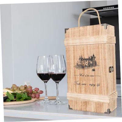 Handmade Pine Wood Wine Box With Lid For Custom Size Decorative Empty Containers