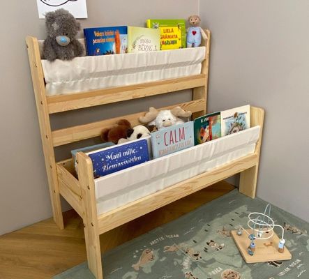 Montessori Wooden Bookshelf Hidden Storage and Space-Saving Function for Toddlers