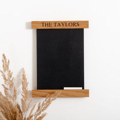 202406 Floating Framed Notice Board Score Card Board Wooden Scoreboard with Chalkboard