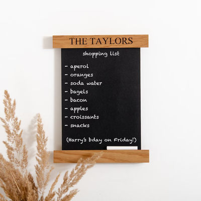 202406 Floating Framed Notice Board Score Card Board Wooden Scoreboard with Chalkboard