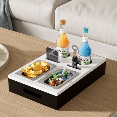 Customized Logo Acceptable Popular Couch Bar Snack Box Sofa Organizer for Side Tables