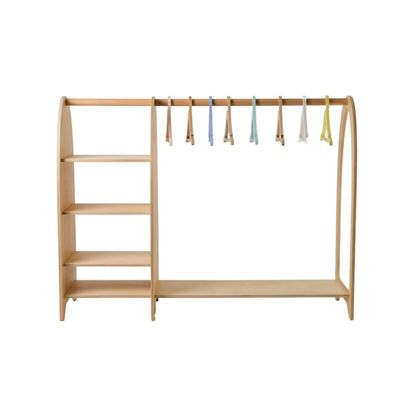 Home Furniture Montessori Kids Clothing Rack Wardrobe with Mirror and High Quantity