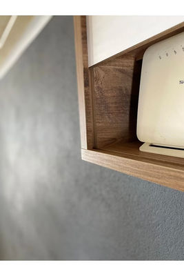 Burned Wall Mounted Router Hide Internet Modem Storage with Wooden Decorative Wifi Box