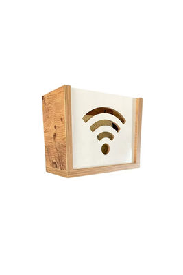 Burned Wall Mounted Router Hide Internet Modem Storage with Wooden Decorative Wifi Box