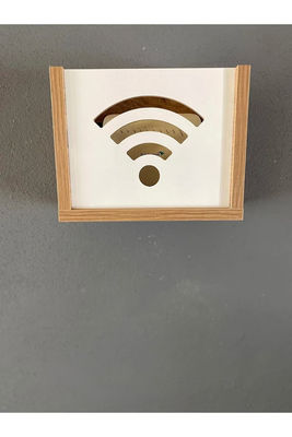 Burned Wall Mounted Router Hide Internet Modem Storage with Wooden Decorative Wifi Box
