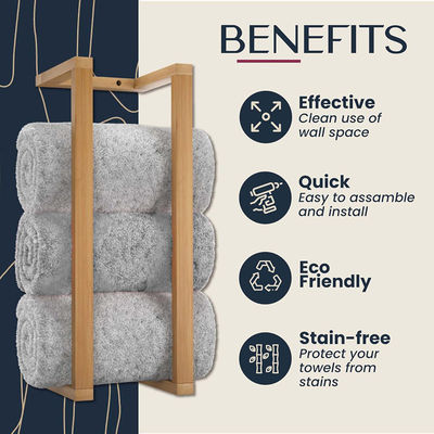 Custom Service Wall Mounted Storage Wooden Shelf Towel Rack for As your request