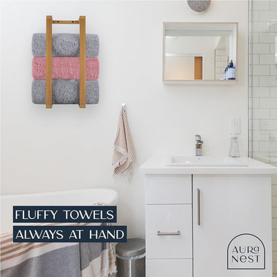 Custom Service Wall Mounted Storage Wooden Shelf Towel Rack for As your request