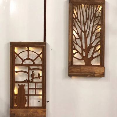 Handmade Wooden LED Wall Decoration for Bedroom Square Over-the-Bed Theme Love