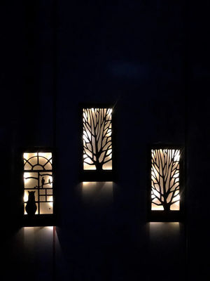 Handmade Wooden LED Wall Decoration for Bedroom Square Over-the-Bed Theme Love