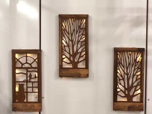 Handmade Wooden LED Wall Decoration for Bedroom Square Over-the-Bed Theme Love