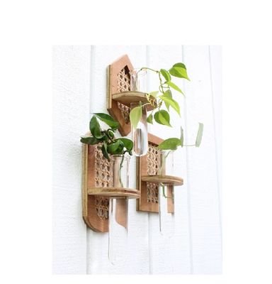 Wall Hanging Boho Hydro Planter Wall Planter with Silk-screen Printing/Burned