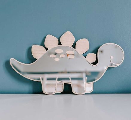 Customized Logo Wooden Dinosaur Shaped Frame Mirror with Wooden Frame and Wooden