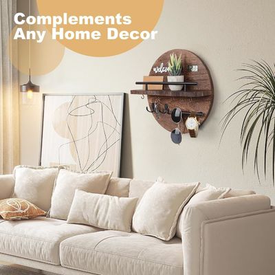 Modern Style Wooden Key Holder for Wall Save Space and Add Charm to Entryway Hallway Kitchen Office