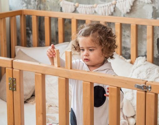 OEM Eco friendly wooden Bed with Extra Protection Nursery bed Toddler Play bed Solid wood bed
