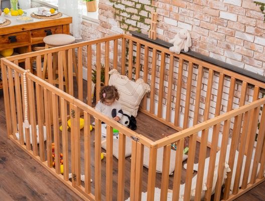 OEM Eco friendly wooden Bed with Extra Protection Nursery bed Toddler Play bed Solid wood bed