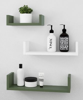 Pet Cage Wall Storage Organizer Bookshelf Set of 3 Wooden Floating Shelves for Storage