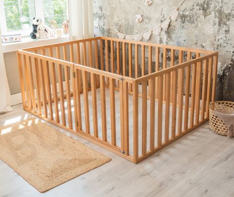 OEM Eco friendly wooden Bed with Extra Protection Nursery bed Toddler Play bed Solid wood bed