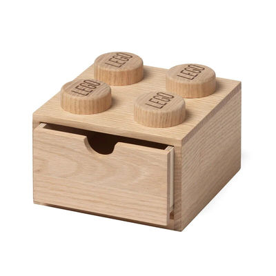 Custom Order Accepted Lego Wooden Desk Drawer 4 Soaped Oak Box for Children's Jewelry