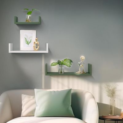 Pet Cage Wall Storage Organizer Bookshelf Set of 3 Wooden Floating Shelves for Storage