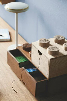 Custom Order Accepted Lego Wooden Desk Drawer 4 Soaped Oak Box for Children's Jewelry