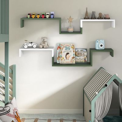 Pet Cage Wall Storage Organizer Bookshelf Set of 3 Wooden Floating Shelves for Storage