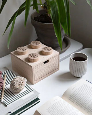 Custom Order Accepted Lego Wooden Desk Drawer 4 Soaped Oak Box for Children's Jewelry