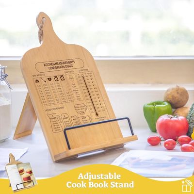 OEM ODM Accepted Wooden Cookbook Holder Adjustable Cook Book Stand for Kitchen Counter