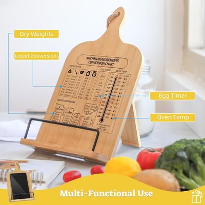 OEM ODM Accepted Wooden Cookbook Holder Adjustable Cook Book Stand for Kitchen Counter