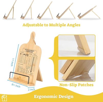 OEM ODM Accepted Wooden Cookbook Holder Adjustable Cook Book Stand for Kitchen Counter