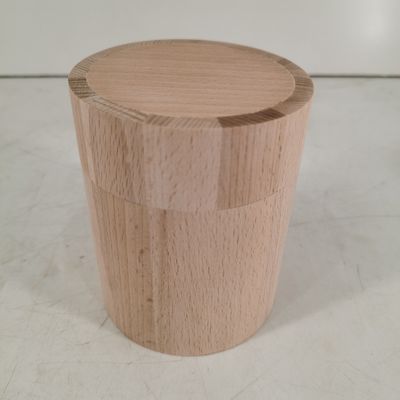 D90 x H112mm Custom Shape Wooden Barrel Rustic Design for Coffee Bean and Tea Storage