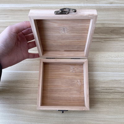 12.8x12.8x4.5cm Promotion Custom Engrave Logo Bamboo Gift Box for Other Gift Craft