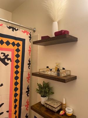 Natural Wood Floating Shelves for Wall Display Living Room Furniture OEM Storage