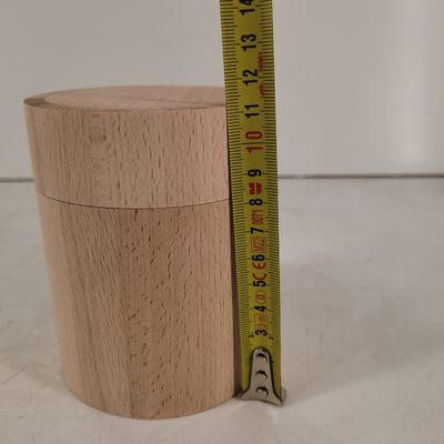 D90 x H112mm Custom Shape Wooden Barrel Rustic Design for Coffee Bean and Tea Storage