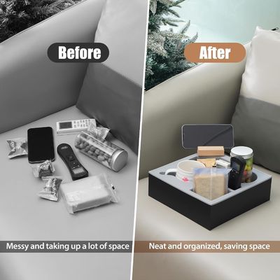 Silicone Wooden Couch Caddy Organizer for Waterproof Sofa Car Accepting Custom Order