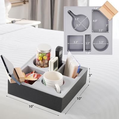Silicone Wooden Couch Caddy Organizer for Waterproof Sofa Car Accepting Custom Order