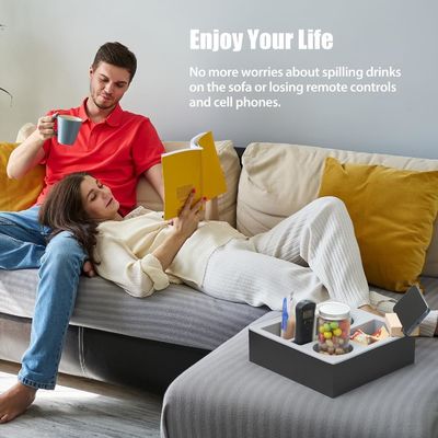 Silicone Wooden Couch Caddy Organizer for Waterproof Sofa Car Accepting Custom Order