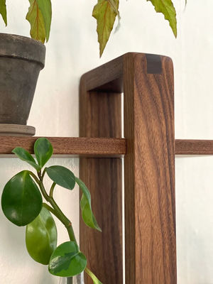Mid Century Modern Three-layer Handmade Solid Wood Wall Decor for Hanging Plants Art Books Photos